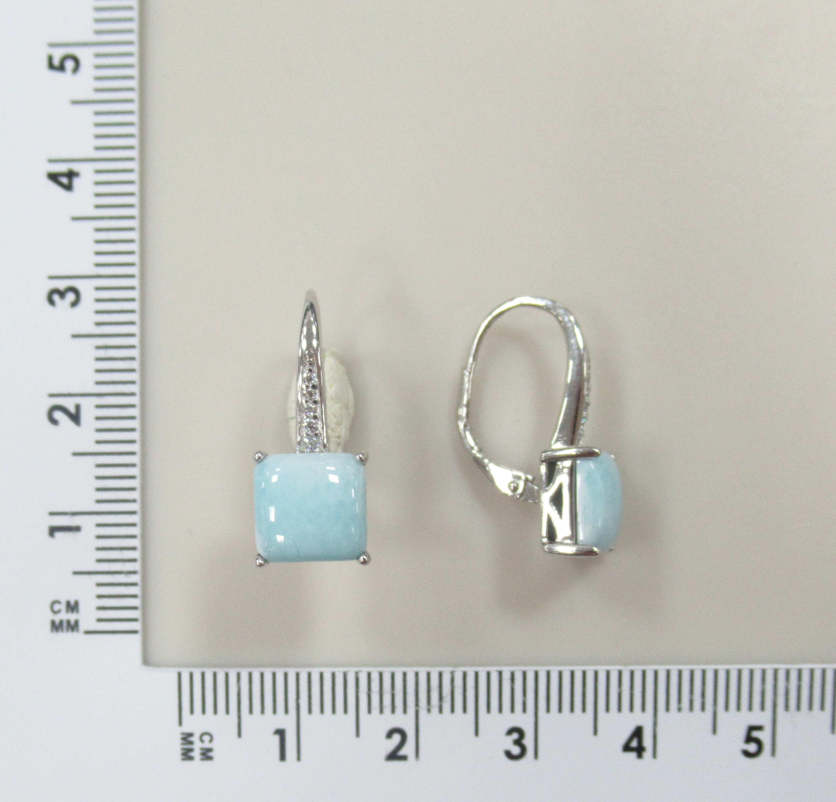Серебряные серьги с ларимарами